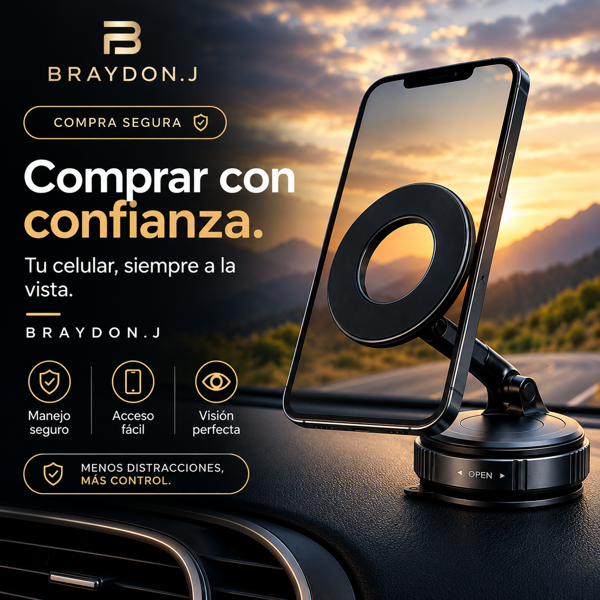 SOPORTE MAGNÉTICO PARA CELULAR